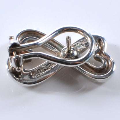 Tiffany Sterling Silver Paloma Picasso Double Loving Heart Earrings 3 of 3