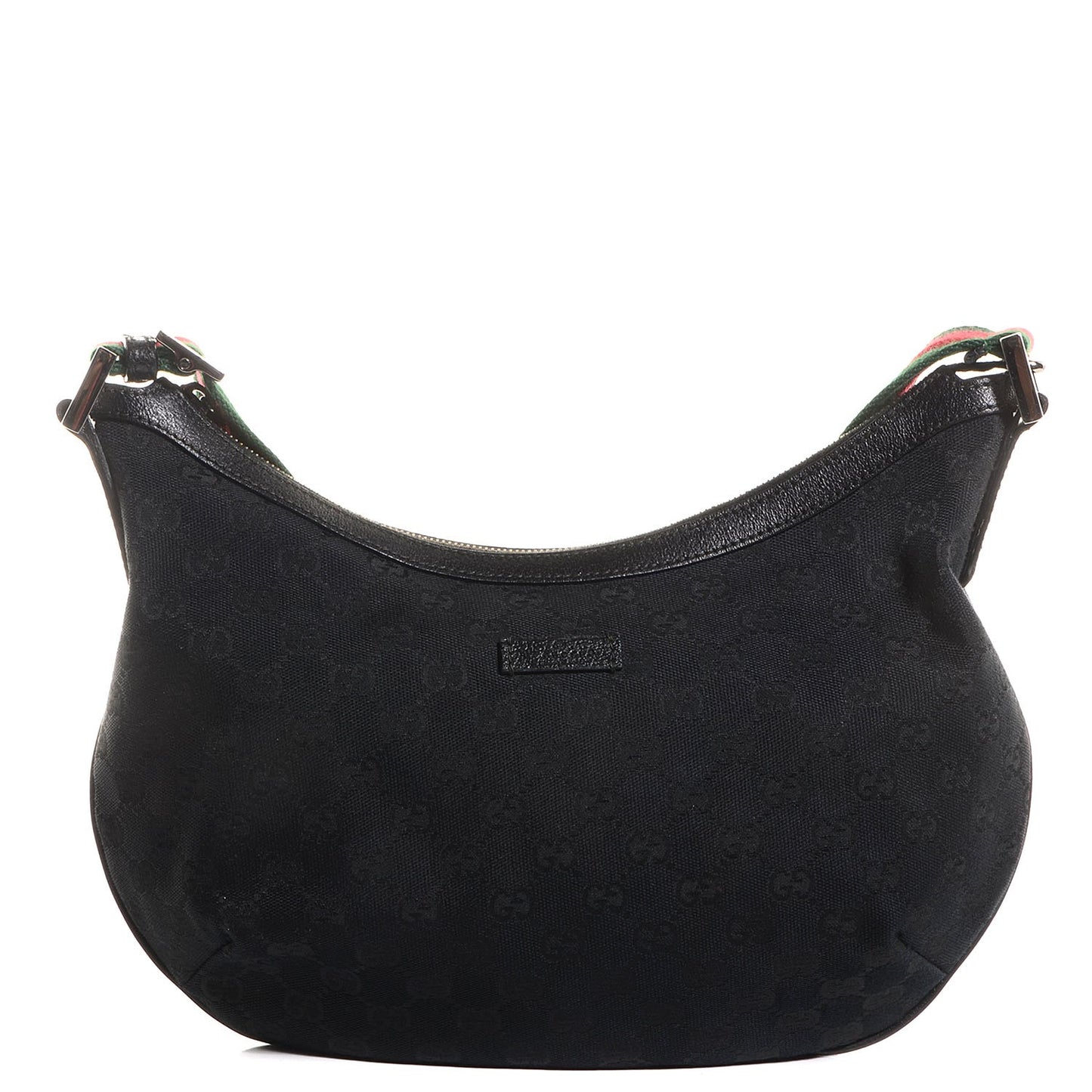Monogram Web Medium Half Moon Hobo Black