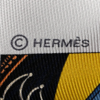 Hermes Silk Springs Springs Twilly Rose Bleu Black 3 of 4