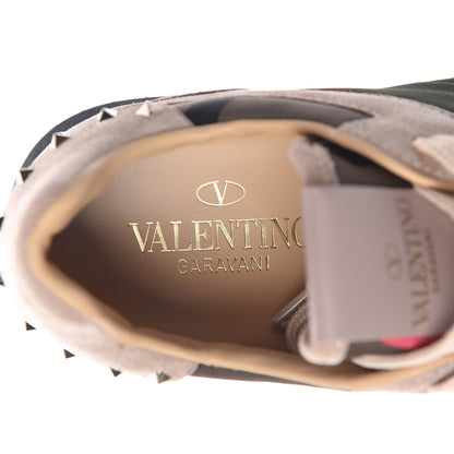 Valentino Garavani Suede Nylon Camouflage Womens Soul Rockstud Sneakers 37.5 Multicolor 7 of 8
