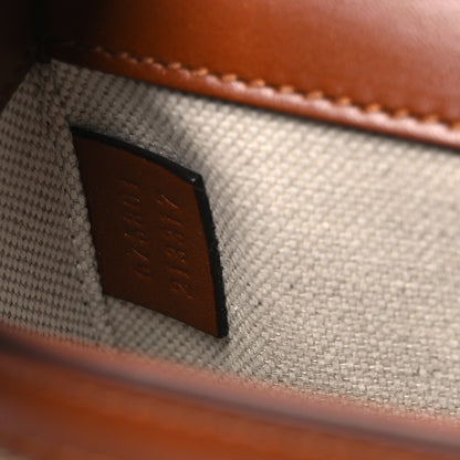 Gucci New Canvas Charisma Calfskin Crystal GG Monogram Mini Horsebit 1955 Shoulder Bag Camel Ebony 8 of 12