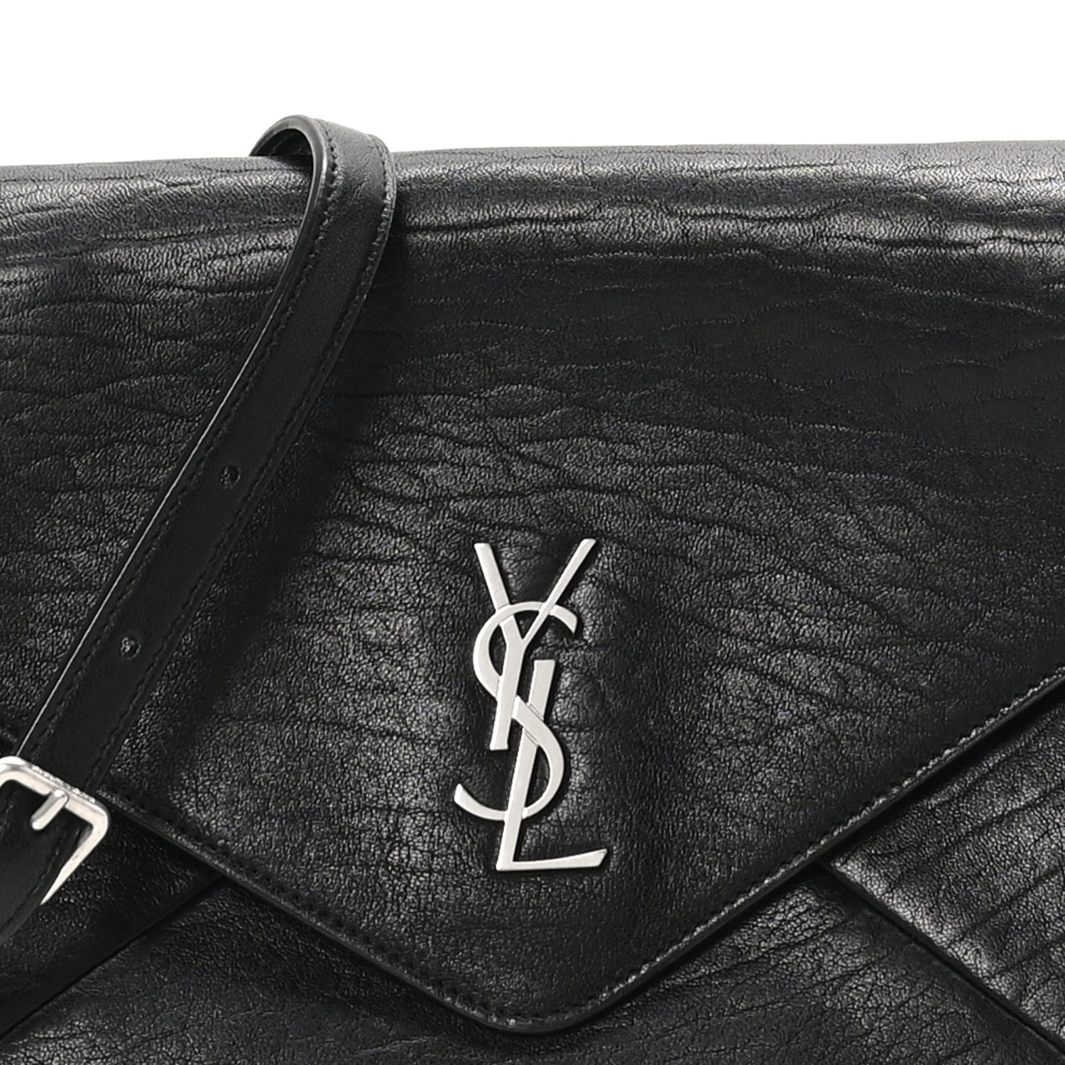 Saint Laurent Lambskin Cassandre Envelope Messenger Black 7 of 10