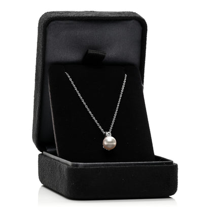 Tiffany 18K White Gold Diamond Cultured Pearl 7-7.5mm Pendant Necklace 6 of 6
