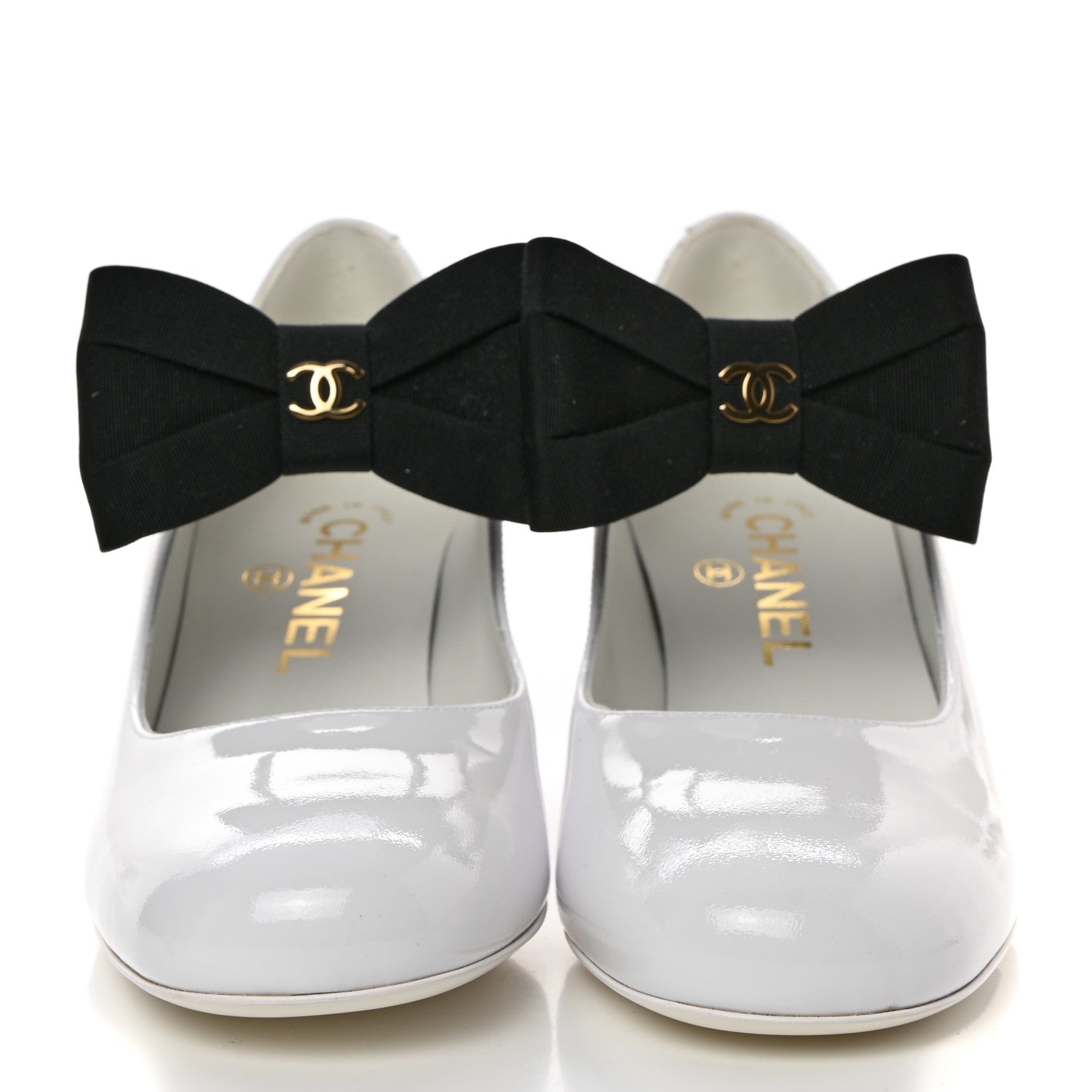Chanel Patent Calfskin Grosgrain Bow Mary Jane Flats 36.5 Black 2 of 9