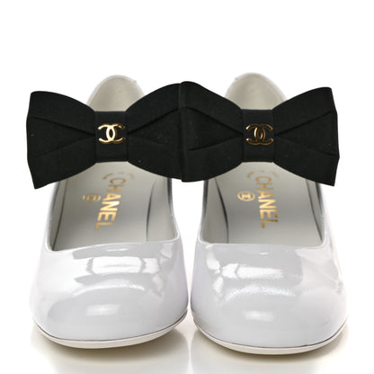 Chanel Patent Calfskin Grosgrain Bow Mary Jane Flats 36.5 Black 2 of 9