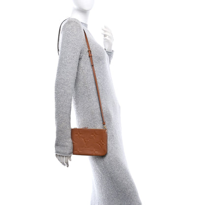 Louis Vuitton Empreinte Monogram Giant Double Zip Pochette Caramel 2 of 12