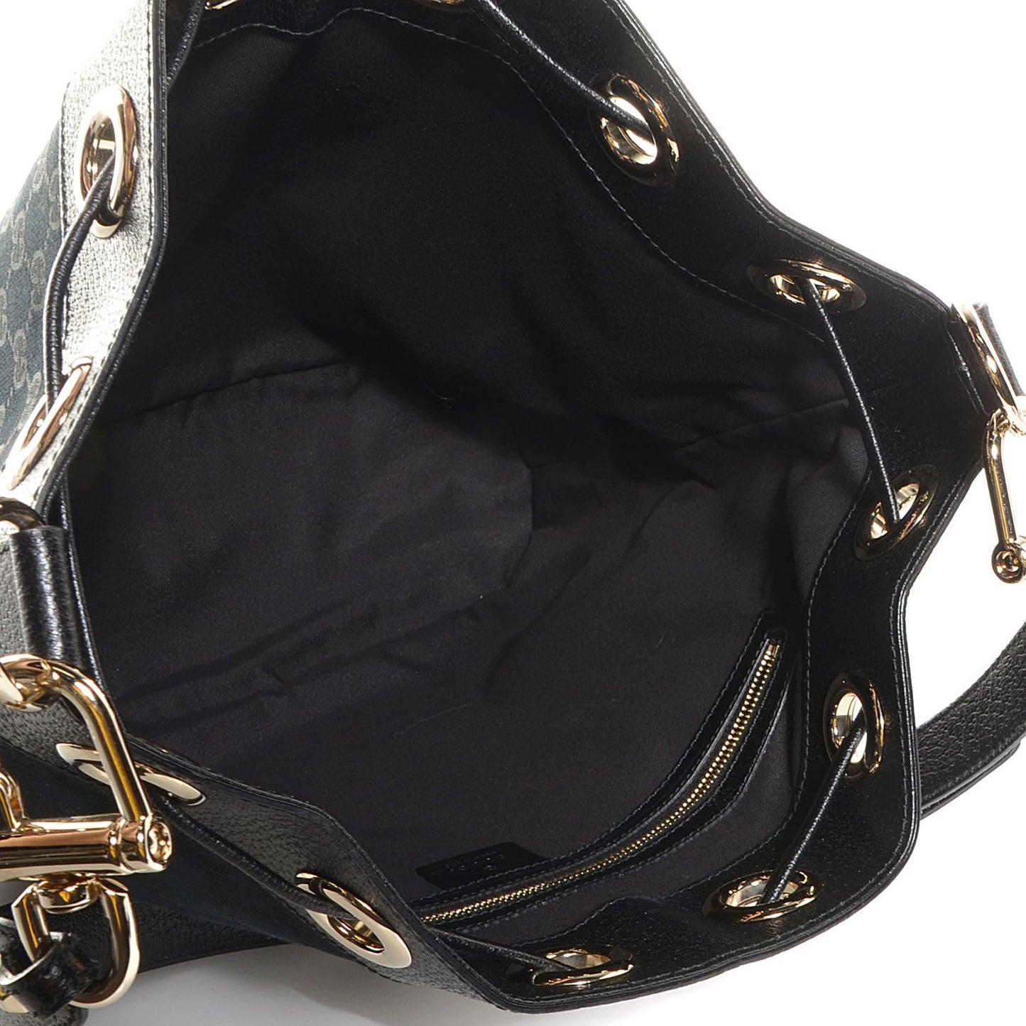 Monogram Drawstring Shoulder Bag Black