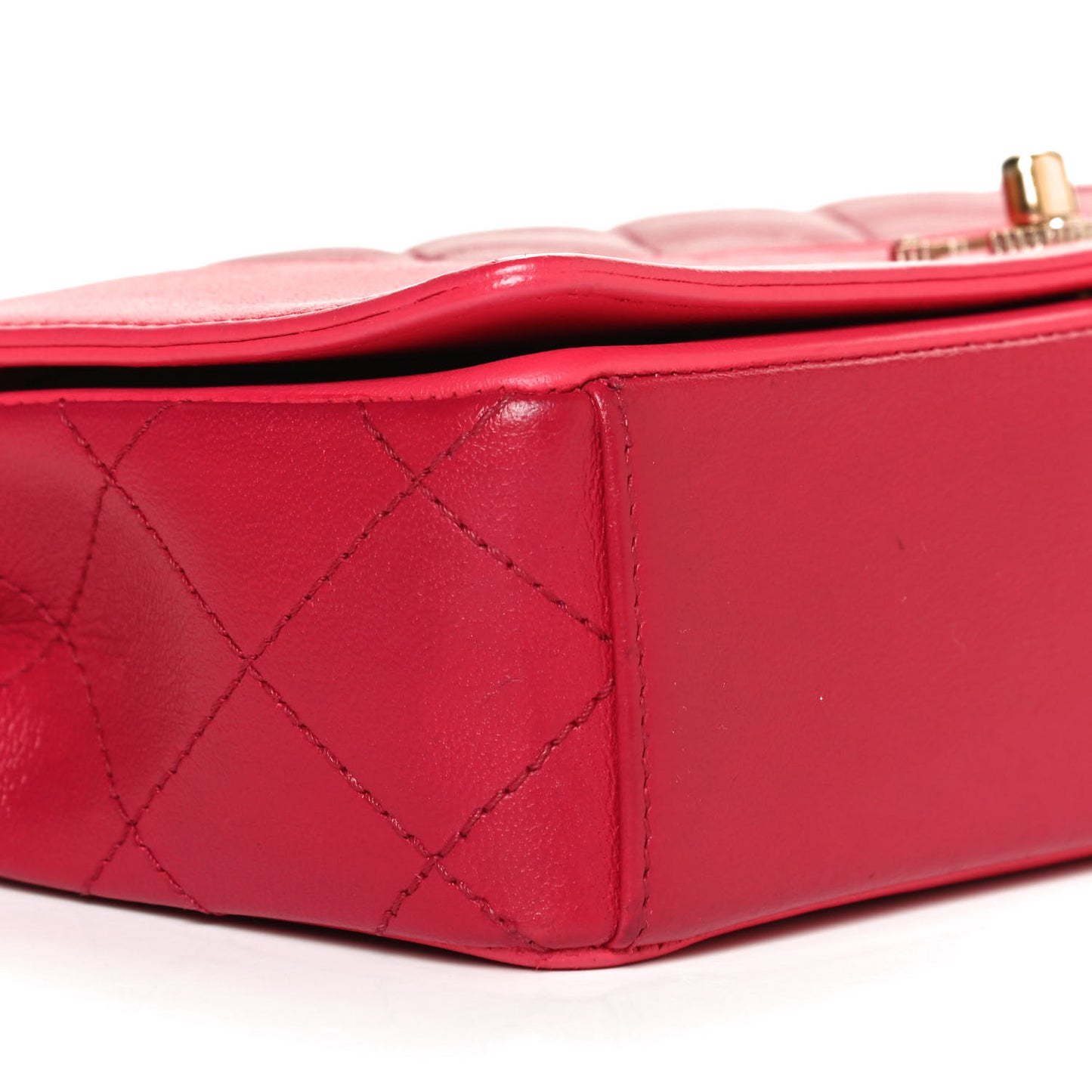 Sheepskin Quilted Small Vintage Mademoiselle Flap Pink Dark Pink