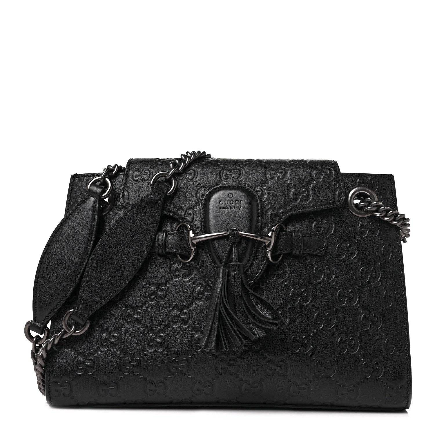 Gucci Guccissima Small Emily Shoulder Bag Black 1 of 8