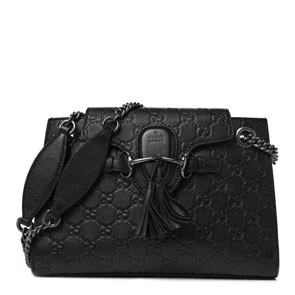 Gucci Guccissima Small Emily Shoulder Bag Black 1 of 8