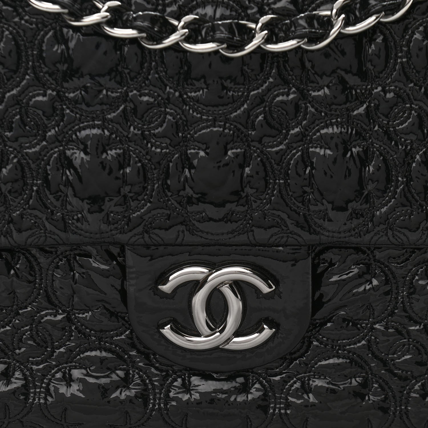 Chanel Vinyl Rock In Moscow Single Flap Black 8 of 10