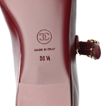 Chanel Lambskin Mary Jane Flats 36.5 Burgundy 8 of 9