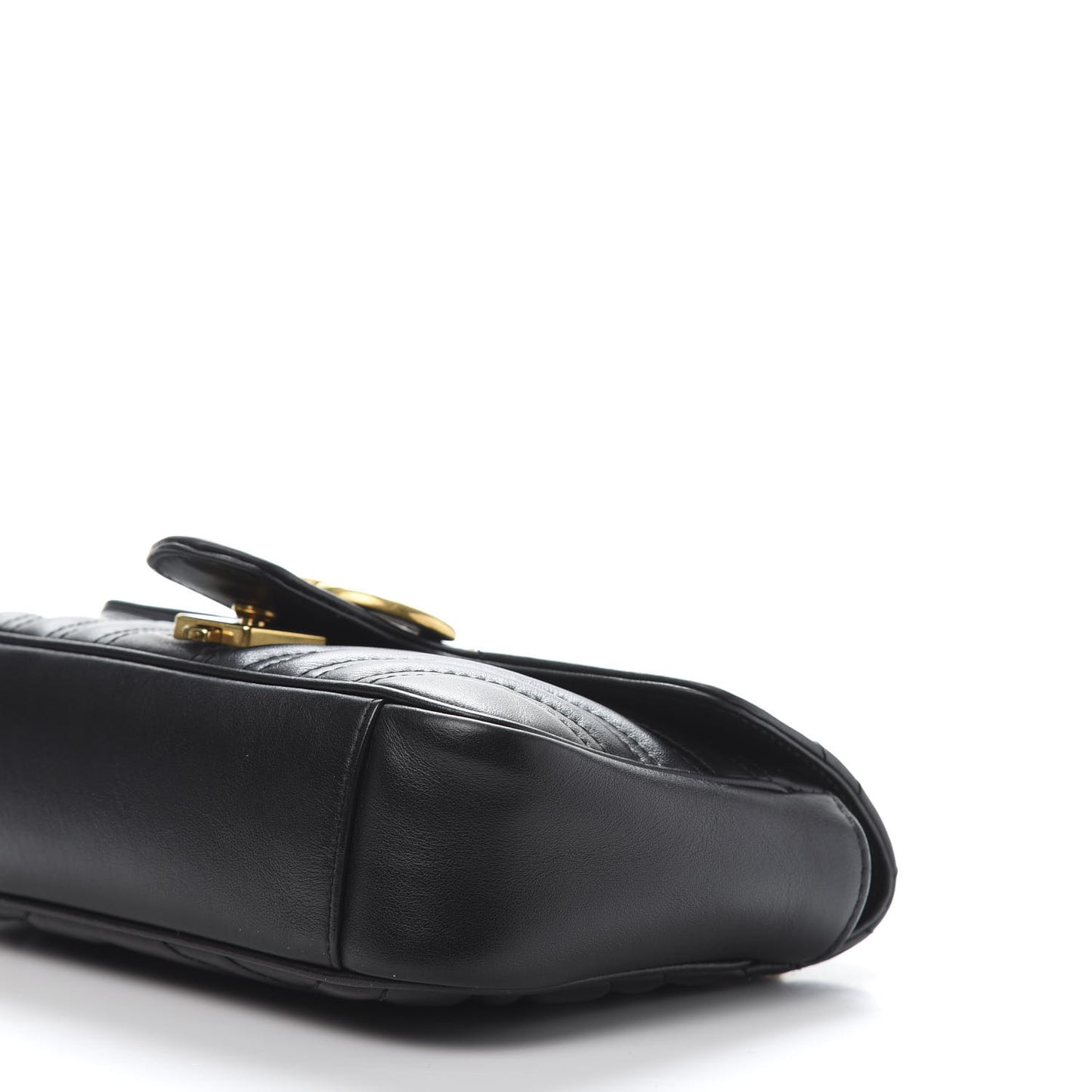 Calfskin Matelasse Mini GG Marmont Shoulder Bag Black