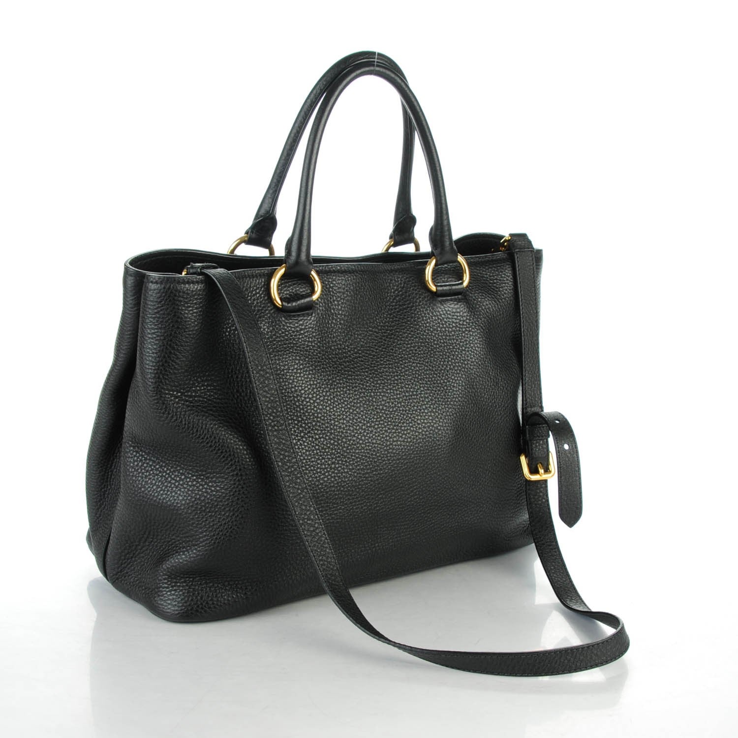 Prada Vitello Daino Tote Nero Black 3 of 8