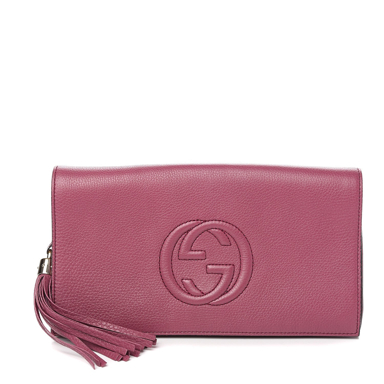 Gucci Pebbled Calfskin Medium Soho Clutch Peonia Flower 1 of 6