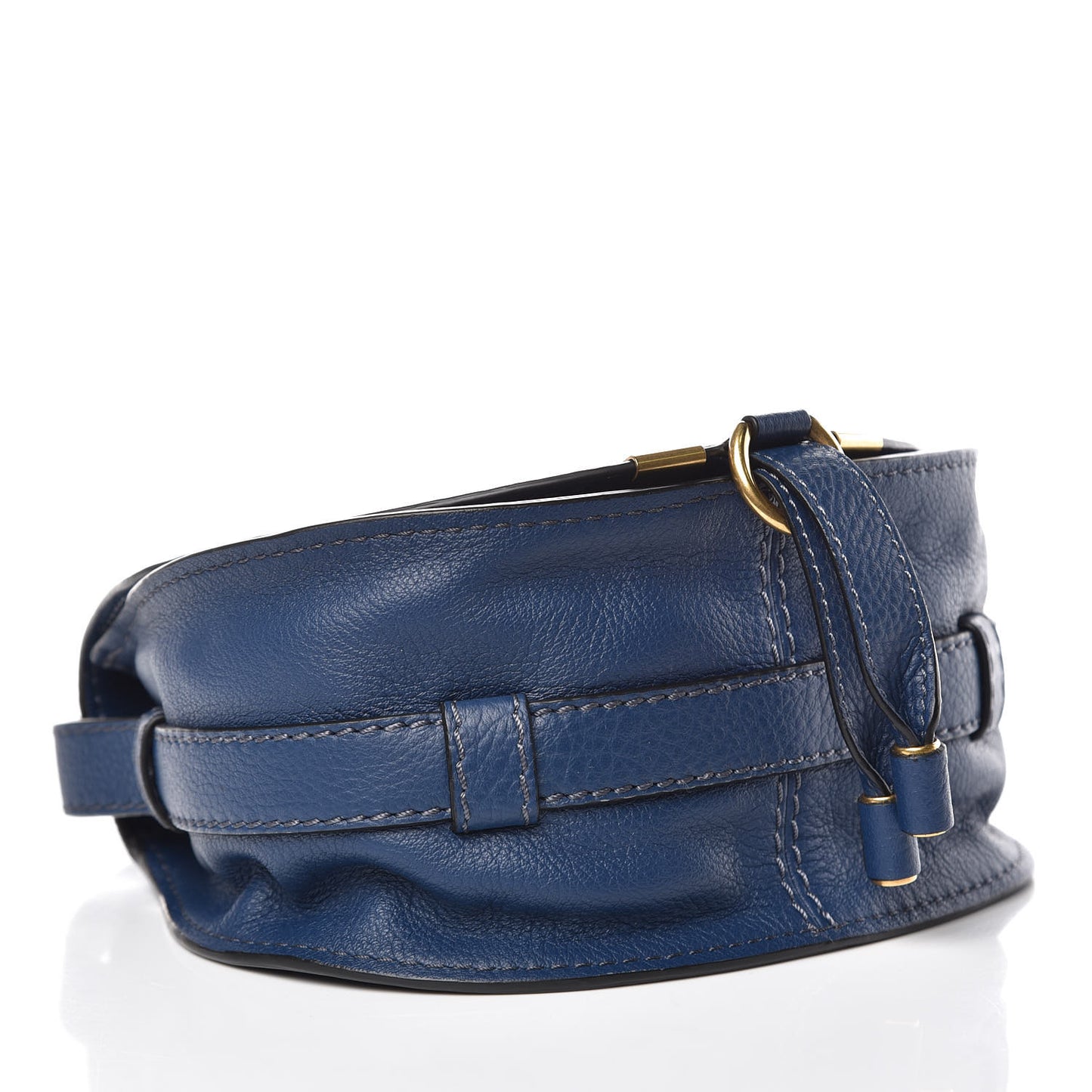 Calfskin Mini Marcie Round Crossbody Bag Royal Navy
