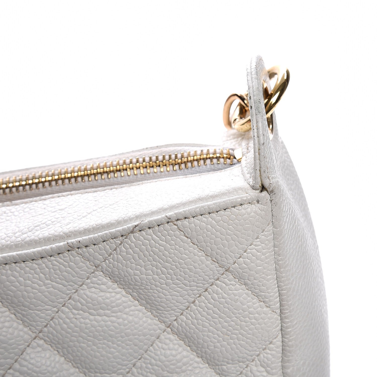 Chanel Caviar Quilted Hobo White 13 of 18