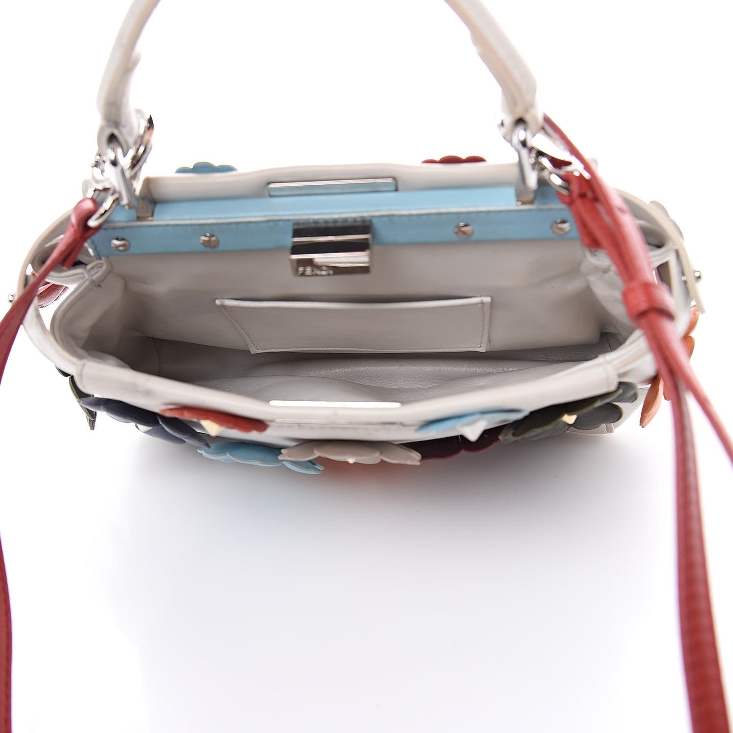 Nappa Flowerland Mini Peekaboo Iconic Satchel White Ice Multicolor