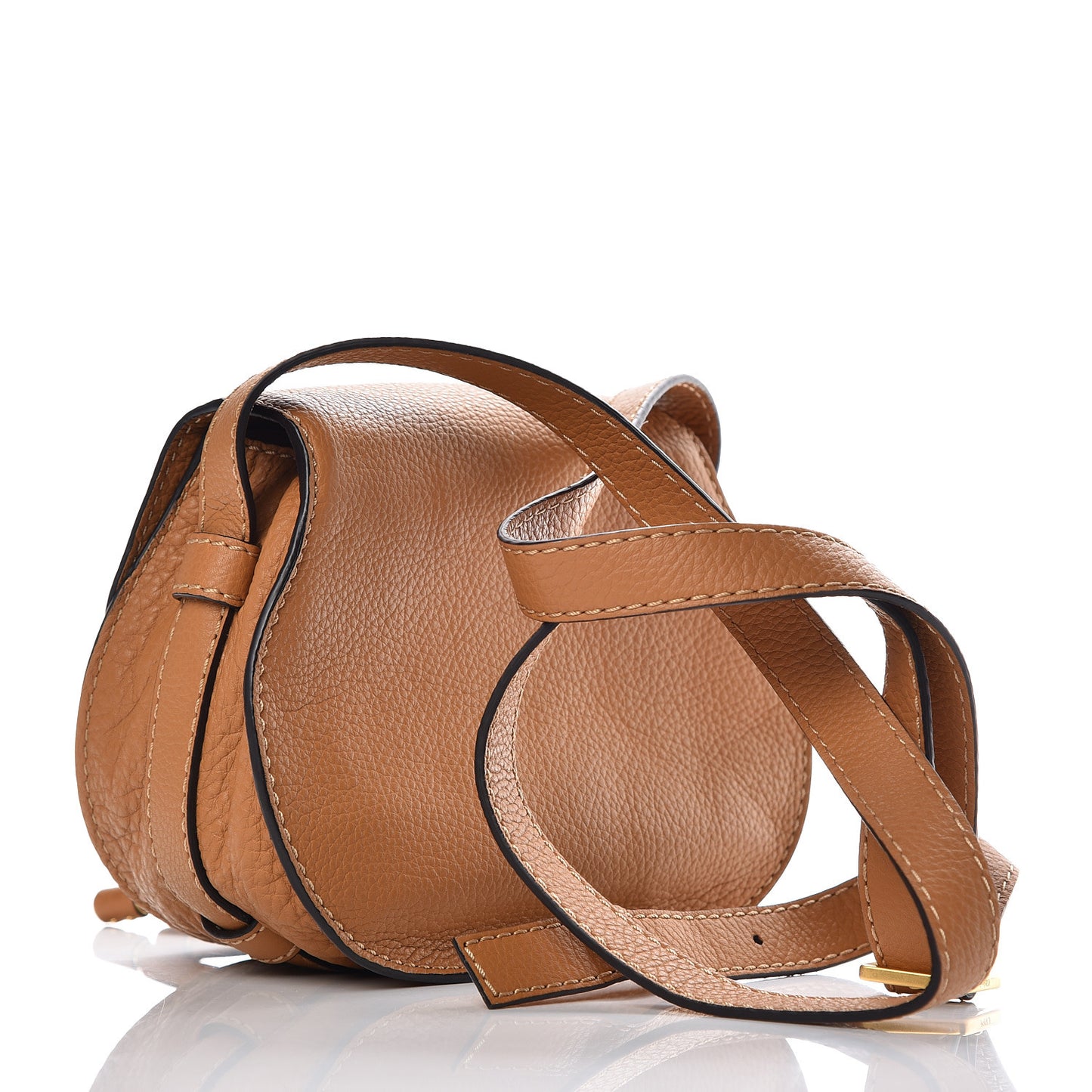 Calfskin Mini Marcie Round Crossbody Bag Autumnal Brown