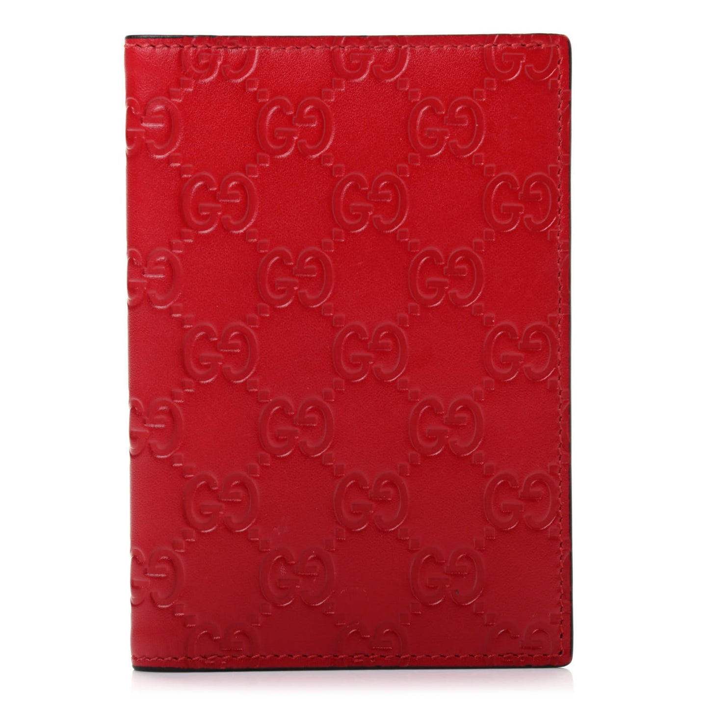 Guccissima Signature Passport Case Red