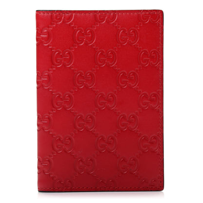Gucci Guccissima Signature Passport Case Red 1 of 7