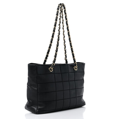 Chanel Calfskin Stitched Chocolate Bar Shopping Tote Black 3 of 19