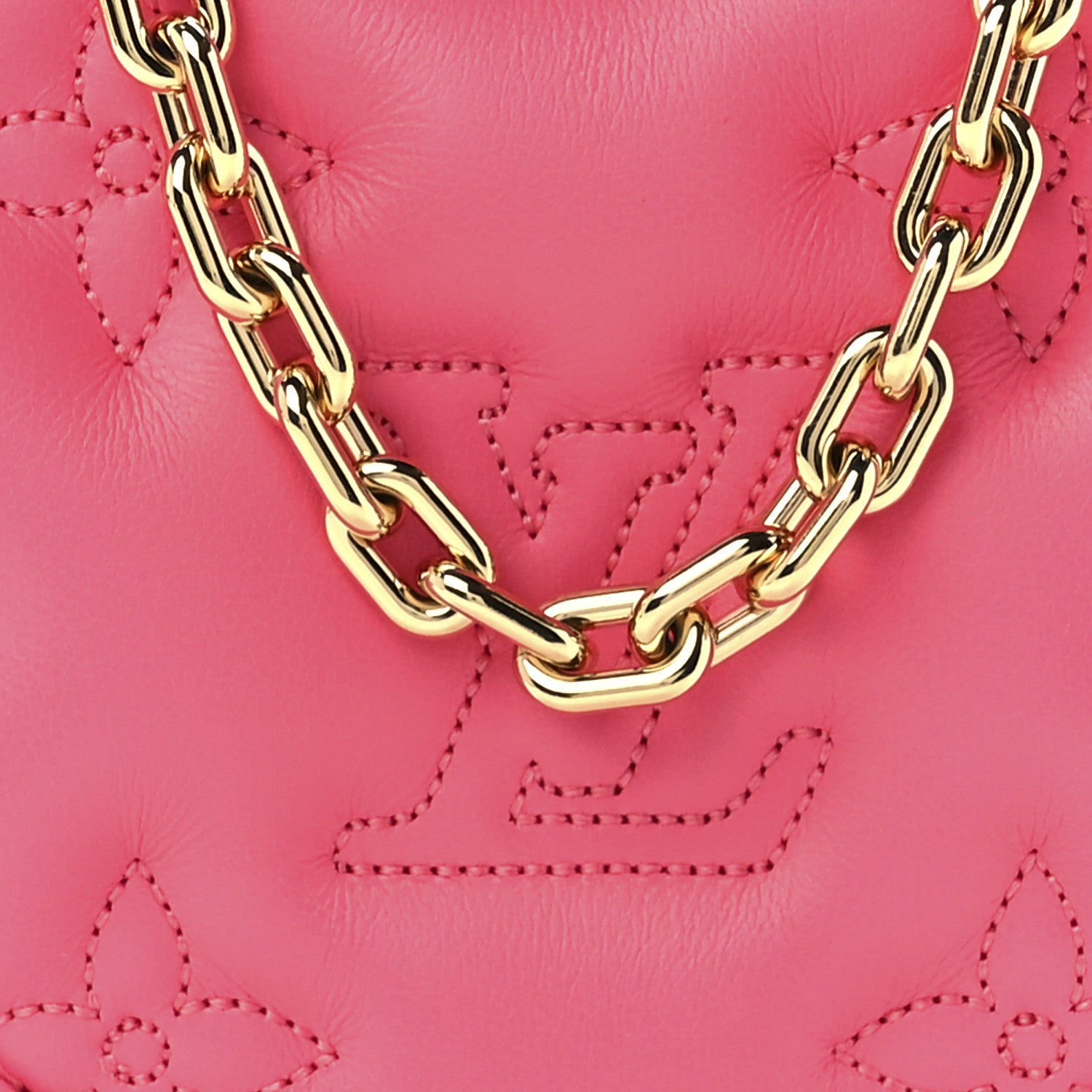 Louis Vuitton Calfskin Embroidered Monogram Pop My Heart Bag Pouch Dragon Fruit Pink 7 of 10