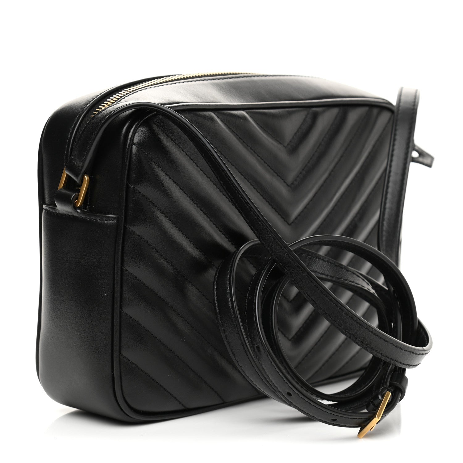 Saint Laurent Calfskin Matelasse Monogram Lou Camera Bag Black 3 of 11