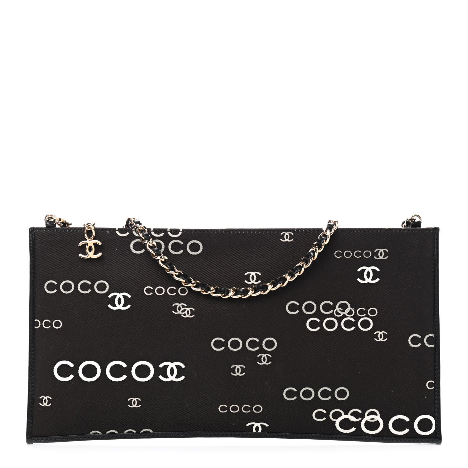 Chanel Canvas Coco ID Chain Clutch Black 1 of 9
