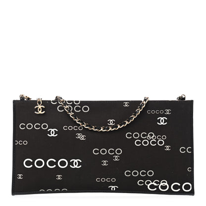 Chanel Canvas Coco ID Chain Clutch Black 1 of 9
