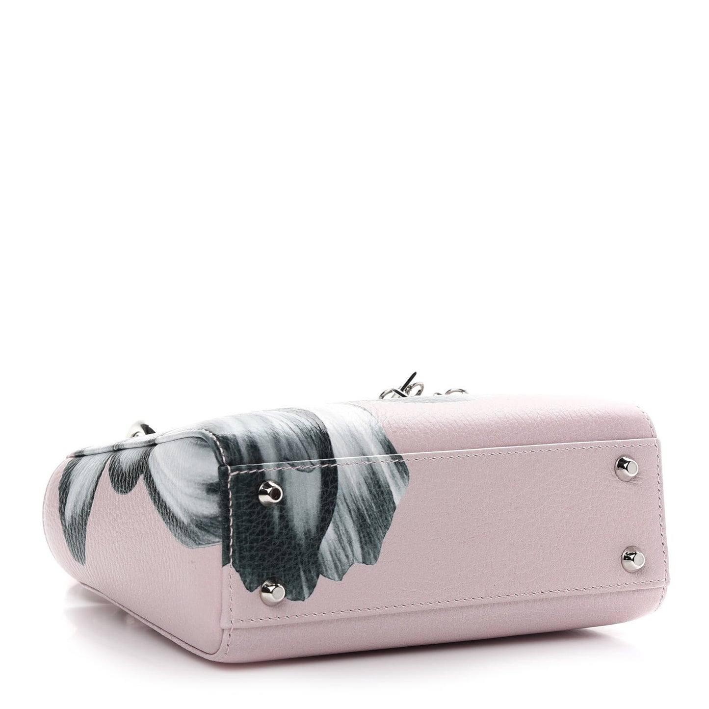 Deerskin Floral Printed Mini Lady Dior Pink