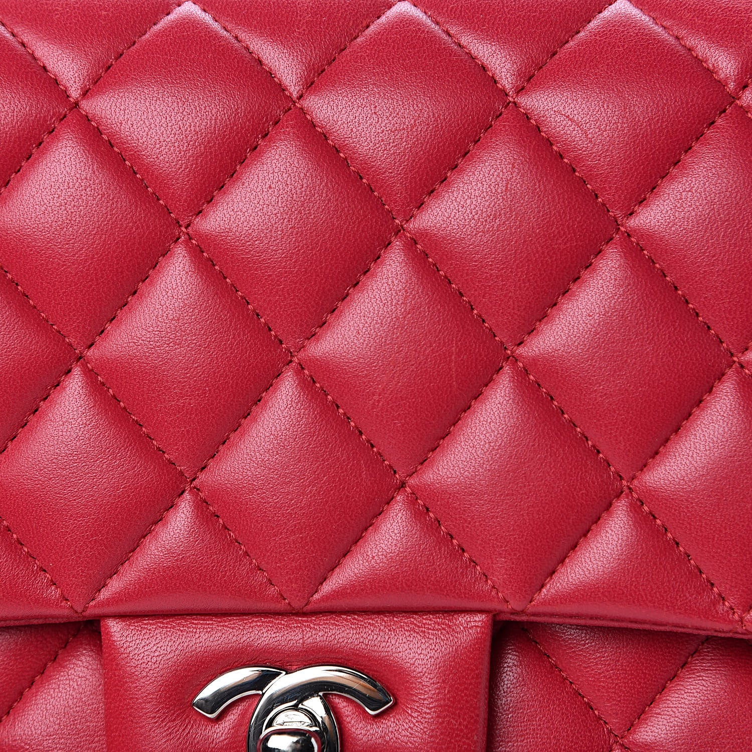 Chanel Lambskin Quilted Medium Double Flap Dark Pink 11 of 17