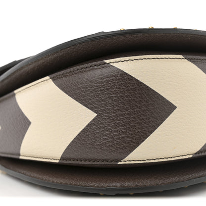 Gucci GG Supreme Monogram Studded Calfskin Centum Medium Bamboo 1947 Top Handle Bag Beige Ebony Multicolor 9 of 10