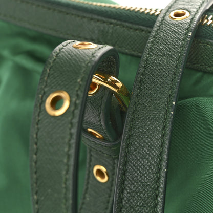 Prada Tessuto Nylon Saffiano Tote Oleandro 14 of 16