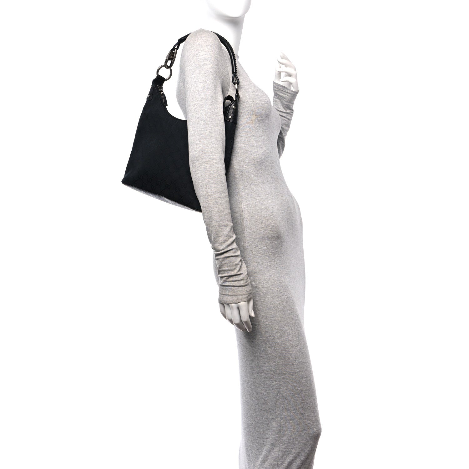 Gucci Monogram GG Signature Shoulder Bag Black 2 of 10