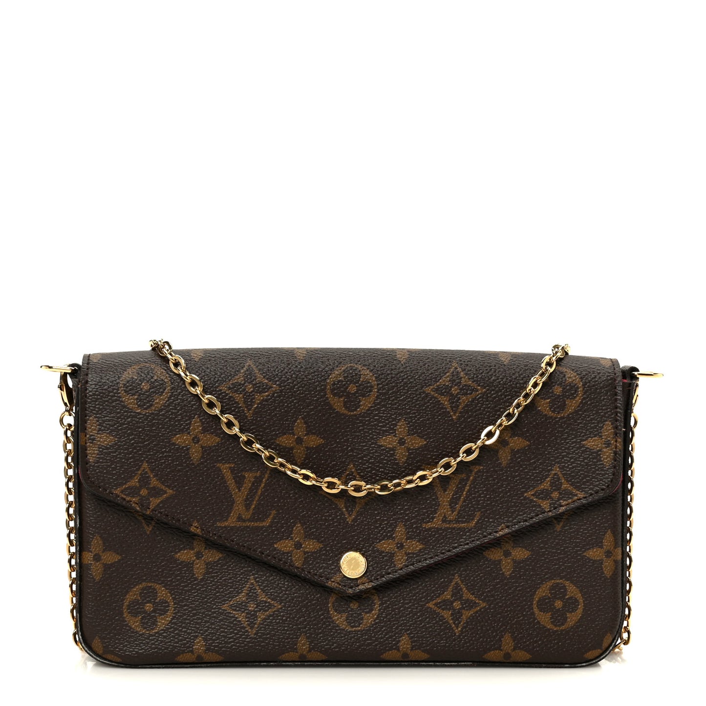 Monogram Pochette Felicie Chain Wallet Fuchsia