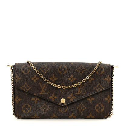 Louis Vuitton Monogram Pochette Felicie Chain Wallet Fuchsia 1 of 16