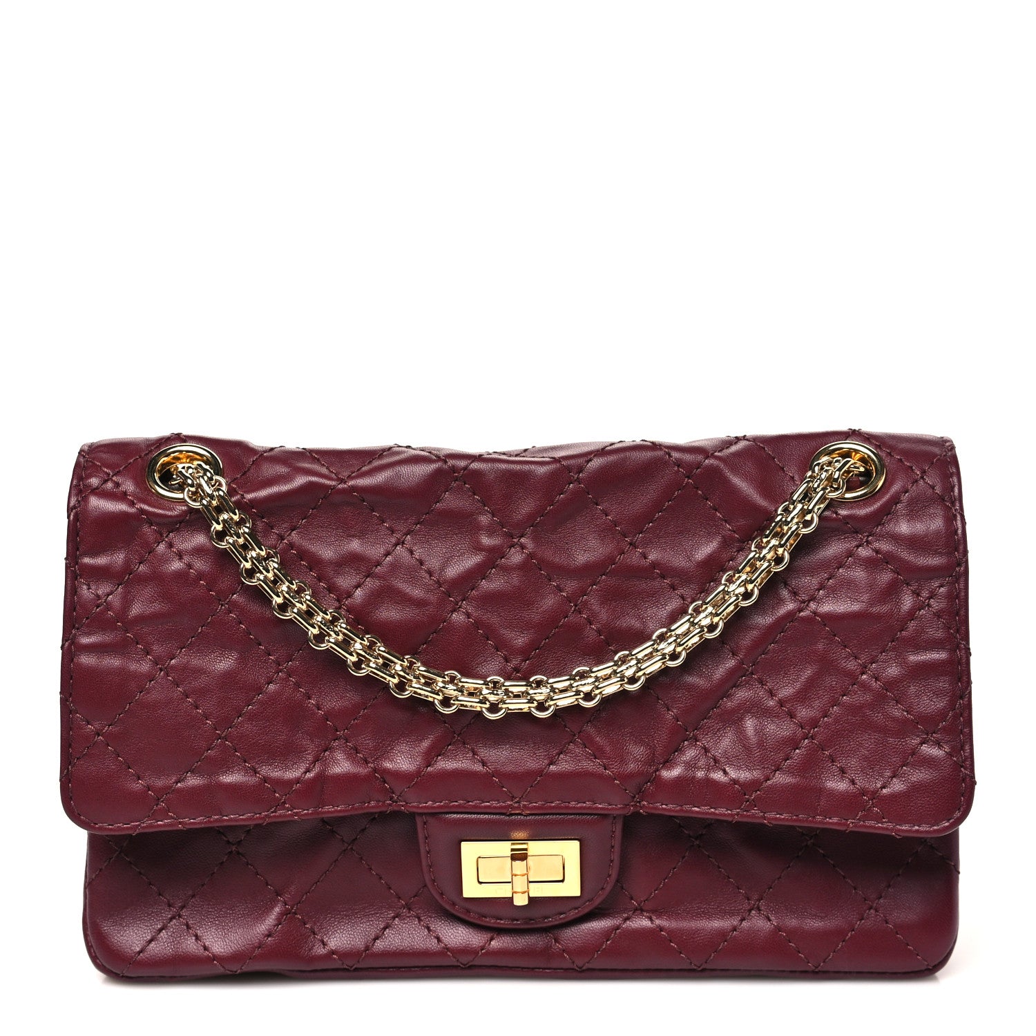 Chanel Lambskin Quilted Crush 2.55 Reissue 225 Flap Dark Burgundy 1 of 12