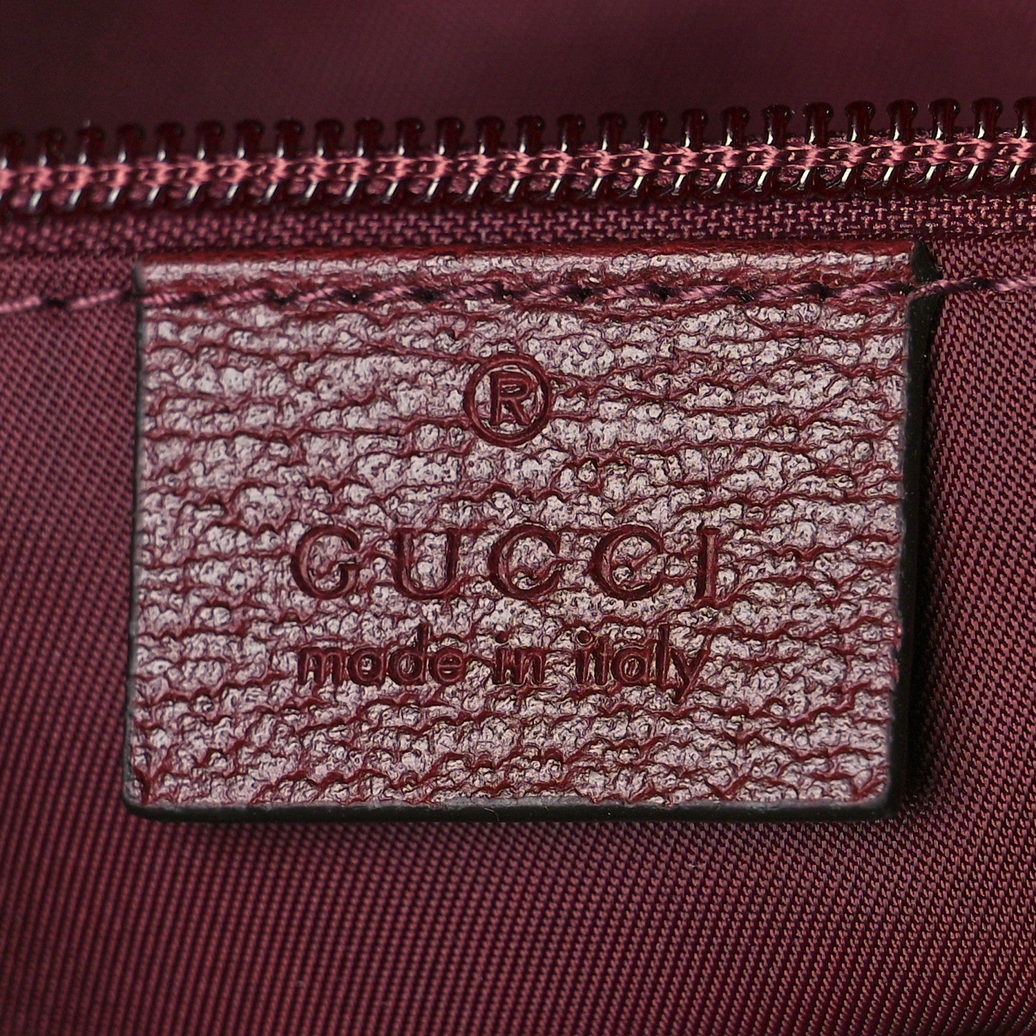 Gucci GG Monogram Script Logo Large Double Pocket Backpack Sahara Rubino Bordeaux 8 of 11