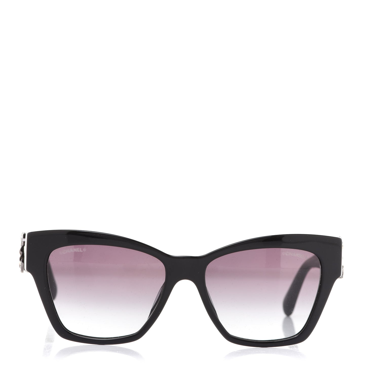 Acetate Square Cat Eye CC Sunglasses 5456 Black