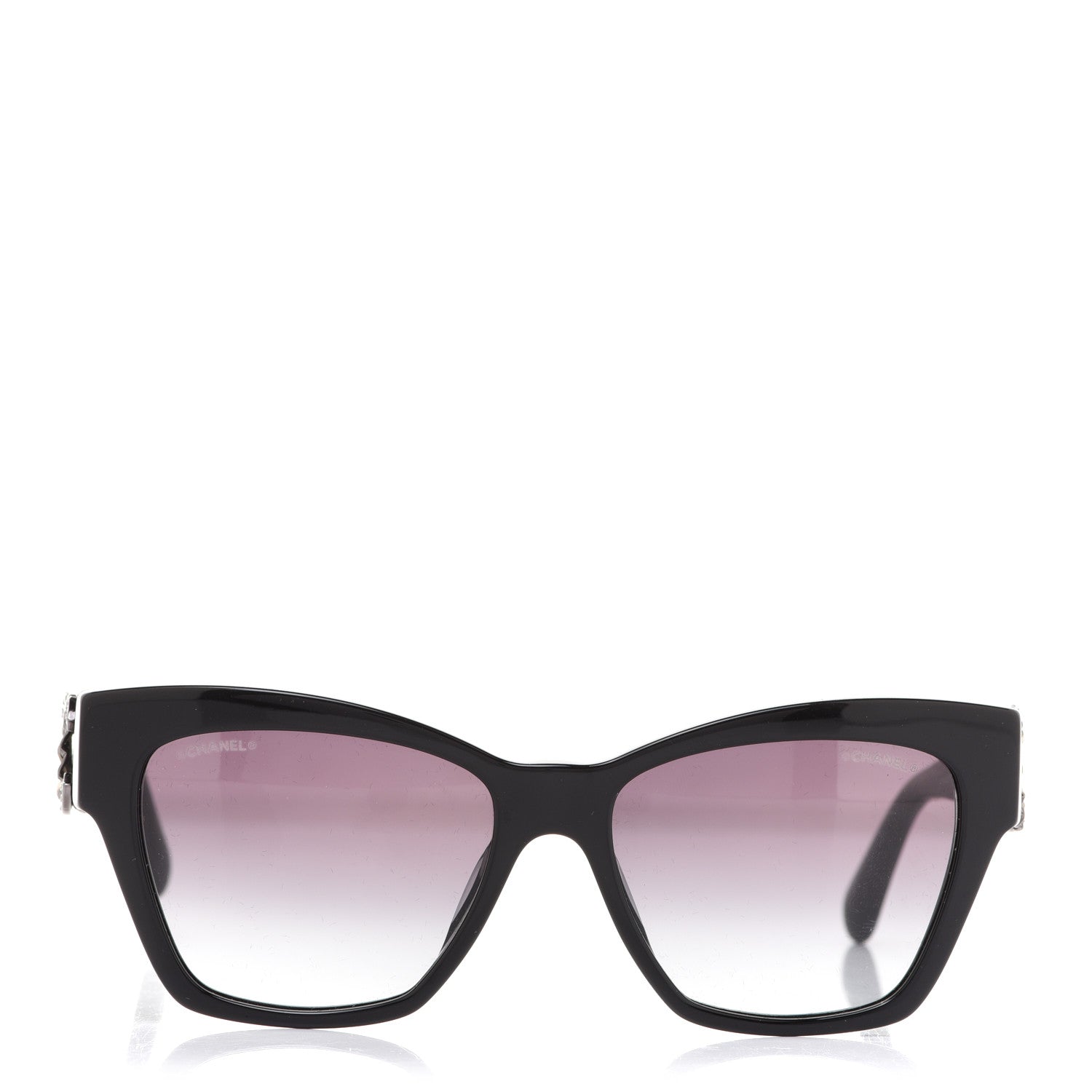 Chanel Acetate Square Cat Eye CC Sunglasses 5456 Black 2 of 8