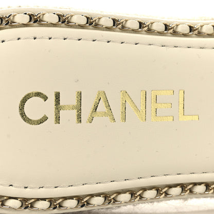 Chanel Wool Alpaca Chain CC Slide Sandals 40 Ivory 4 of 4