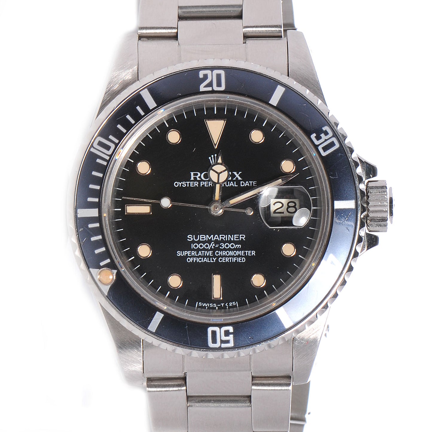 Stainless Steel 40mm Oyster Perpetual Submariner Date Watch Black 16610