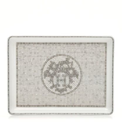 Hermes Porcelain Mosaique Au 24 Sushi Plate Platine 1 of 7