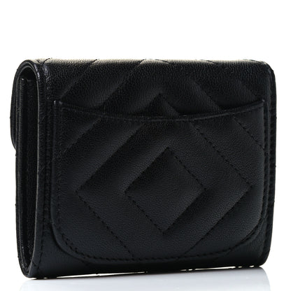 Chanel Sheepskin Chevron Quilted Reissue Card Holder Wallet So Black 2 of 4