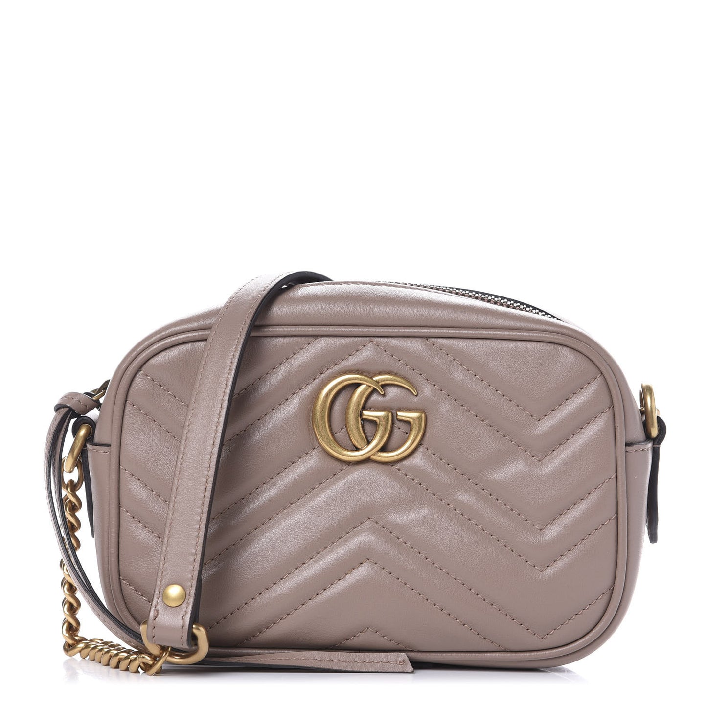 Calfskin Matelasse Mini GG Marmont Chain Shoulder Bag Porcelain Rose