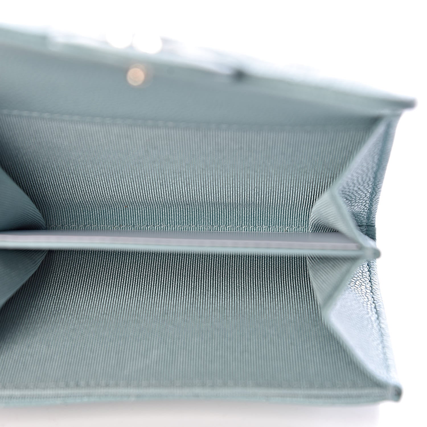 Chanel Caviar Quilted Flap Card Holder Wallet Light Blue 5 of 9