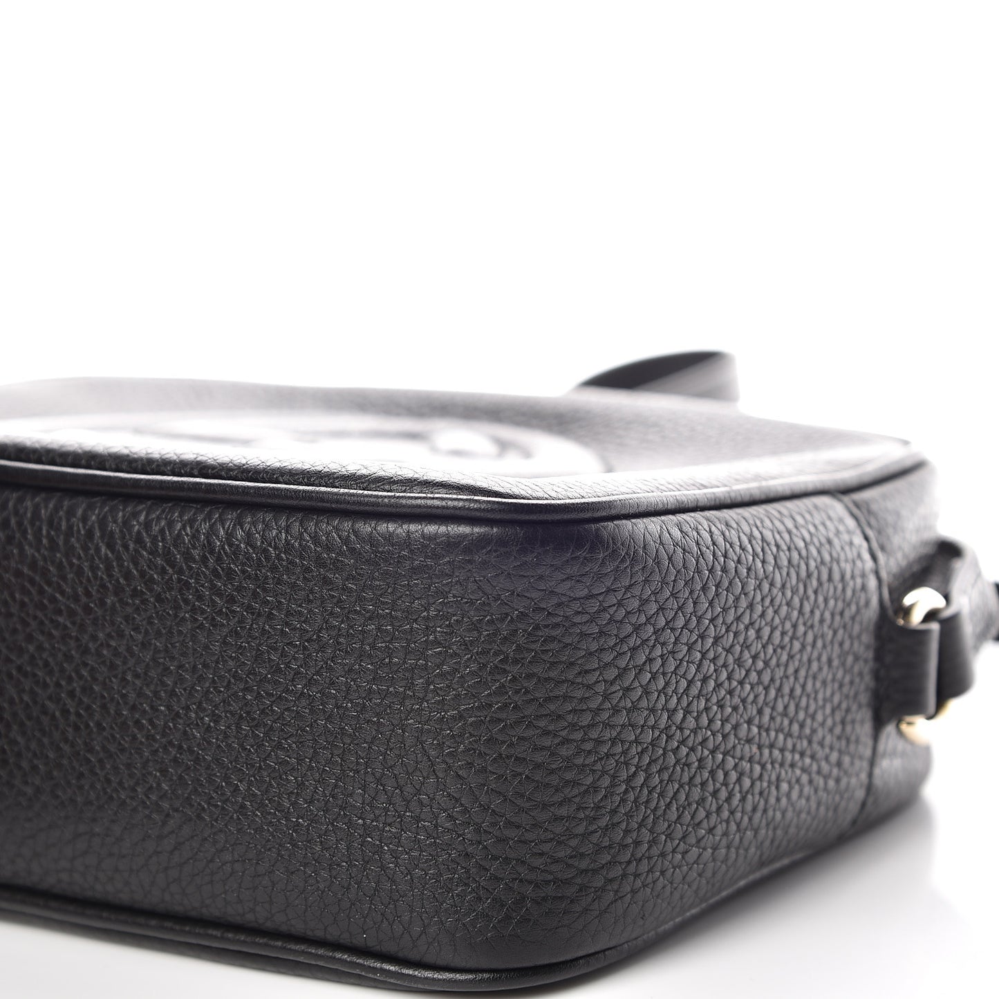 Pebbled Calfskin Small Soho Disco Bag Black