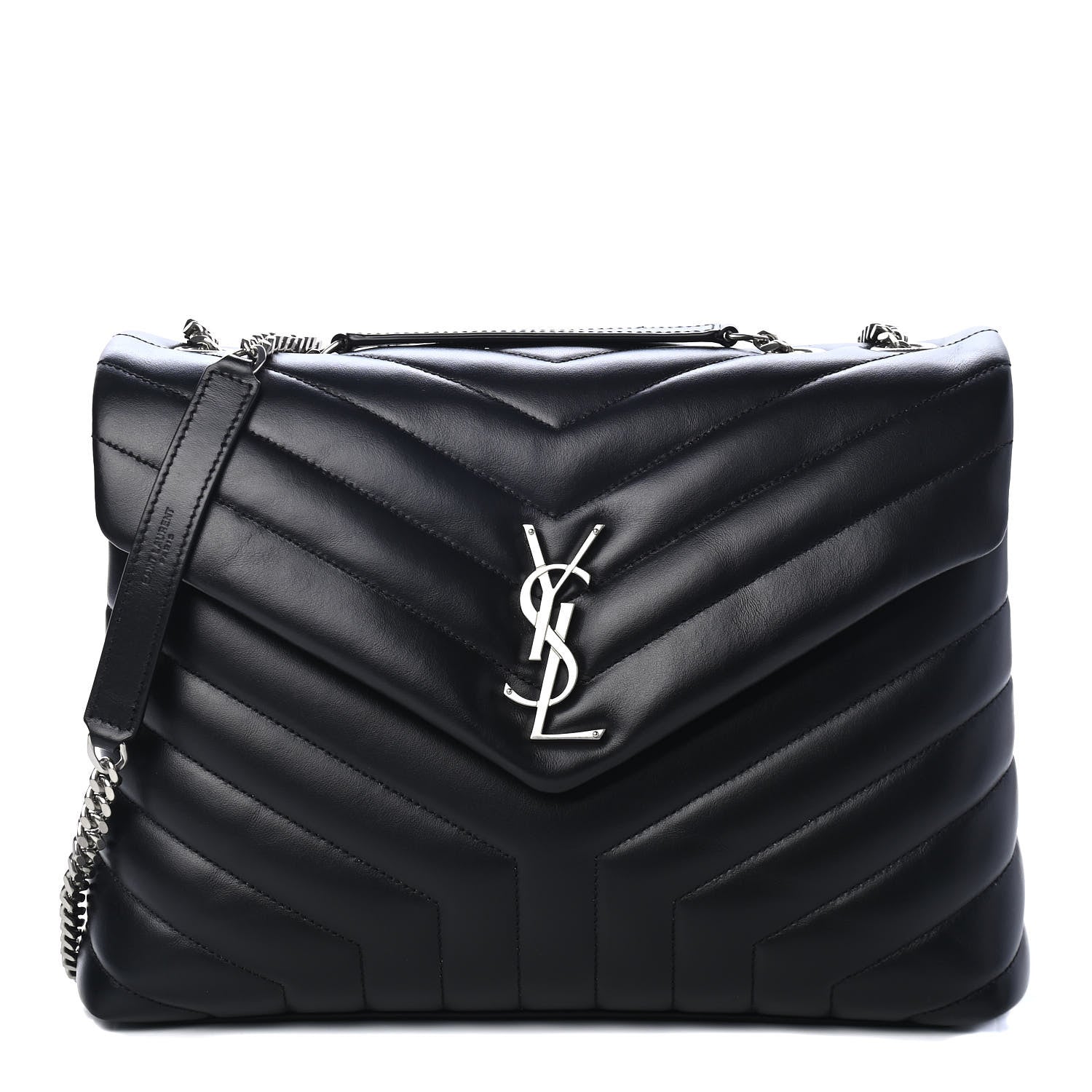 Saint Laurent Calfskin Y Quilted Monogram Medium Loulou Chain Satchel Black 1 of 4