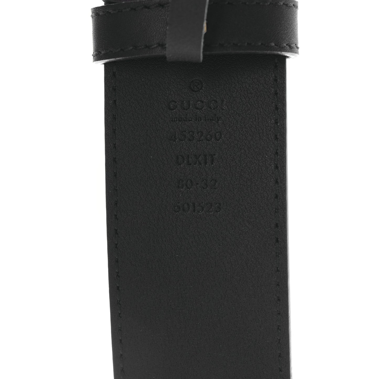 Moon Calfskin Pearl Double G 40mm Belt 80 32 Black Cream